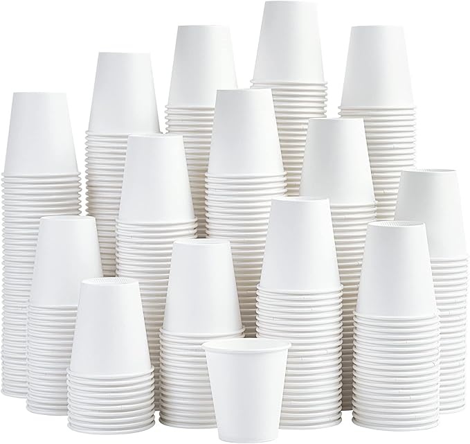 LITOPAK 480 Pack 5 oz Disposable Paper Coffee Cups, White Hot Espresso Cups for Party, Picnic, and Travel