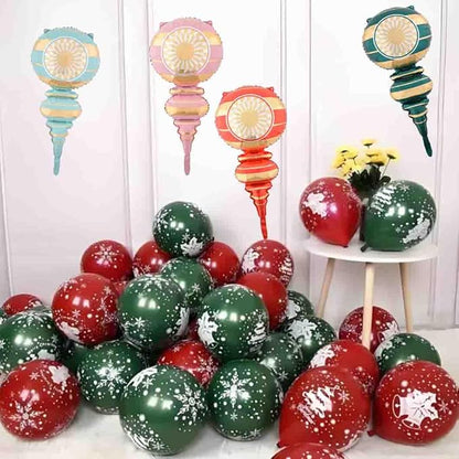 Christmas Ballooons Set Christmas Gourd Balloons Xmas Mylar Colorful Balloons Kit for Christmas-Themed Party Birthday Party Supplies Decorations 4 PCS