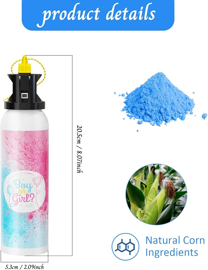 Gender Reveal Fire Extinguisher Color Blasters: 2 Pcs Blue Blaster Only for Baby Boy with Blue Smoke suitable for Gender Reveal Party Decorations