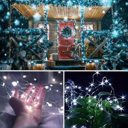 Joomer Battery String Lights, 2PACK Total 32FT 100 LED Battery Operated String Light, Twinkle Fairy Lights with Timer for Indoor Decor- Batteries Not Included (White)
