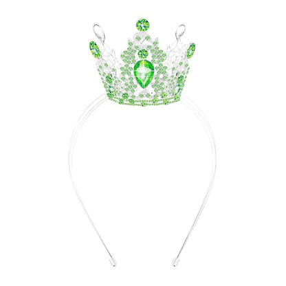 VELSCRUN Green Crystal Tiara Headband, Crowns for Women, Princess Girls Tiaras, Royal Queen Crown Princess Quinceanera Headpieces for Birthday Prom Bride Wedding Pageant Party Hair Band