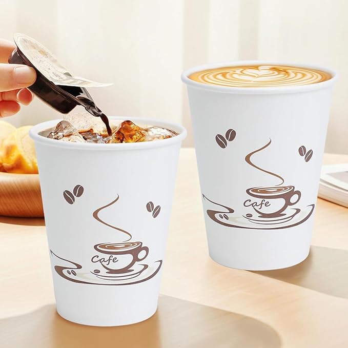 Lamosi 600 Pack 4 OZ Coffee Cups, Disposable Paper Cups for Hot/Cold Beverage, Leak-Free Paper Coffee Cups for Cafe, Restaurant, Office and Home
