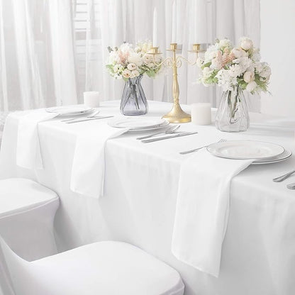 25pcs Polyester Cloth Napkins - 20 x 20 inch White Dinner Washable Napkins with Hemmed Edges for Restaurant/Wedding/Hotel(25,White)