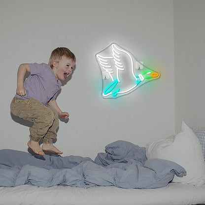 Lucunstar Goose Neon Sign Animal Neon Signs for Wall Decor White LED Light for Party Decorations USB Connectivity Adjustable Brightness Light Sign for Home Wall Bedroom Decor Goose Birthday Decor