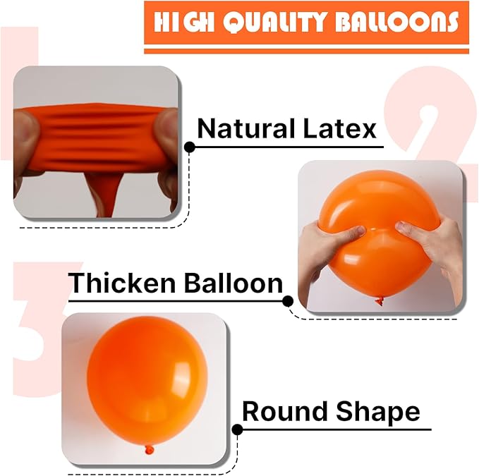 PartyWoo Orange Balloons 101pcs 12 Inch Fall Latex Helium Balloons for Birthday Baby Shower Graduation Tangerine Little Cutie Pumpkin Tropical Sunshine Boho Theme Party Decorations Orange-Y9