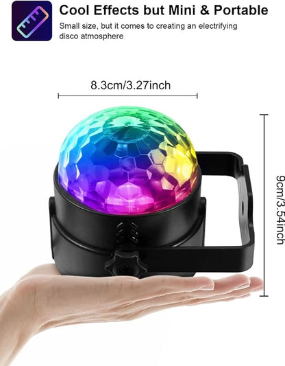 LED Party Light, Sound Activated with Remote Control, 7 Color Modes, 3.27-inch