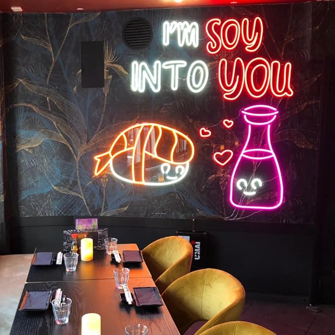 Business Signs, and Storefront Signs - Personalized Double Line Fonts LED Neon Sign for Home Decor, Wedding Decorations, Wall Decor, Indoor & Outdoor Waterproof