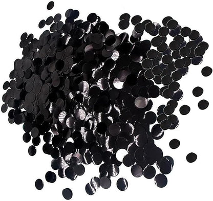 Black Table Confetti 0.59 inch Metallic Foil Confetti for Wedding Birthday Party Confetti Decoration (2.12 oz /1 pack)