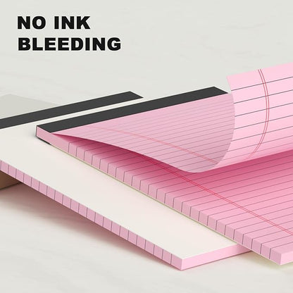 5pcs Colored Note Pads 5x8 College Ruled Small Legal Pads Paper Notepads 5 Pack Study Back Writing Pads 5 x 8 Paper Pads Perforated Narrow Ruled Pads of Paper 30 Sheets/Pack