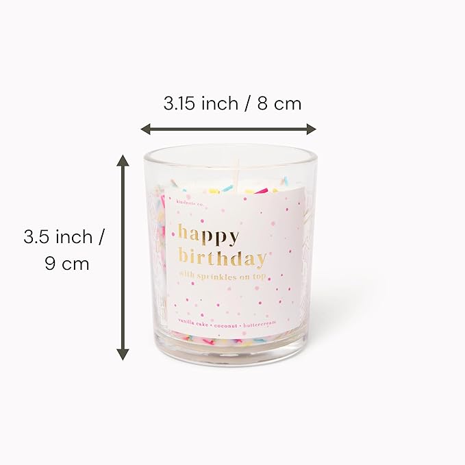 Happy Birthday Candle for Women - 8oz Soy Candle, Vanilla Cake, Coconut, Buttercream Scent - Festive Sprinkles, Premium Design, Eco-Friendly, 40+ Hours Burn Time