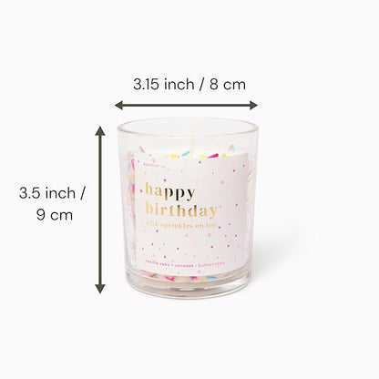 Happy Birthday Candle for Women - 8oz Soy Candle, Vanilla Cake, Coconut, Buttercream Scent - Festive Sprinkles, Premium Design, Eco-Friendly, 40+ Hours Burn Time