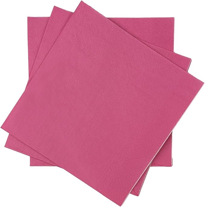 Peach Pink Cocktail Napkins 5 * 5inch disposable Beverage Napkin paper for Cocktail, Wedding, Dinner，Birthday Party Dessert Wine Paper Napkins（ 120 Count）