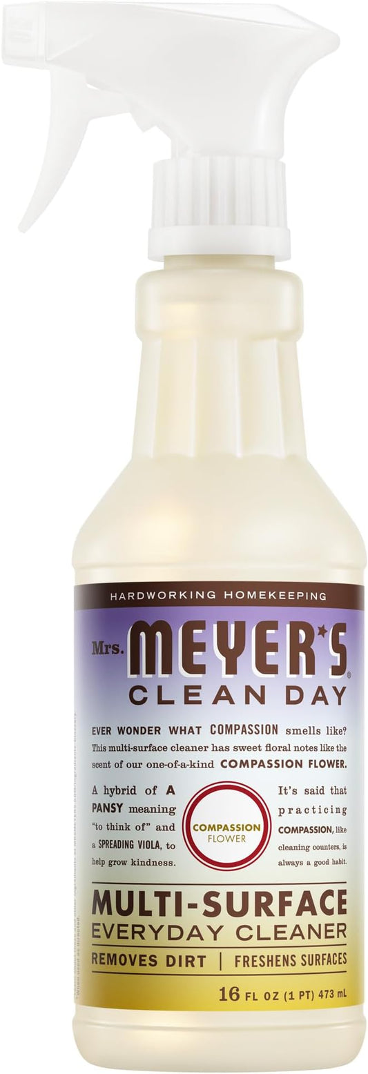 MRS. MEYER'S CLEAN DAY Multi-Surface Everyday Cleaner, Compassion Flower Scent, 16 Fl Oz Bottle