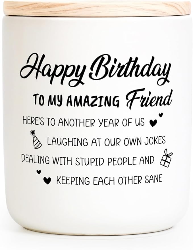 Best Friend Birthday Gifts for Women Men, Funny Friendship Gifts for Woman Candles, Happy Birthday Gift for Friends Sister Bestie BFF Coworker Classmate, Funny Lavender Candles 7Oz