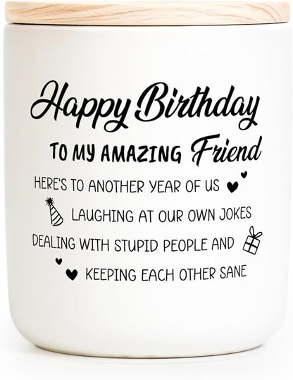 Best Friend Birthday Gifts for Women Men, Funny Friendship Gifts for Woman Candles, Happy Birthday Gift for Friends Sister Bestie BFF Coworker Classmate, Funny Lavender Candles 7Oz