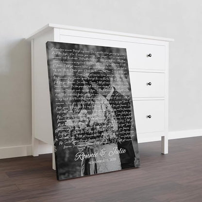 GABITA Personalized Wall Art for Couples, Anniversary Canvas for Couple Parent Grandparent, Our First Dance Canvas Poster, Vinyl Record Wedding Song Lyrics for Anniversary Keepsake 4