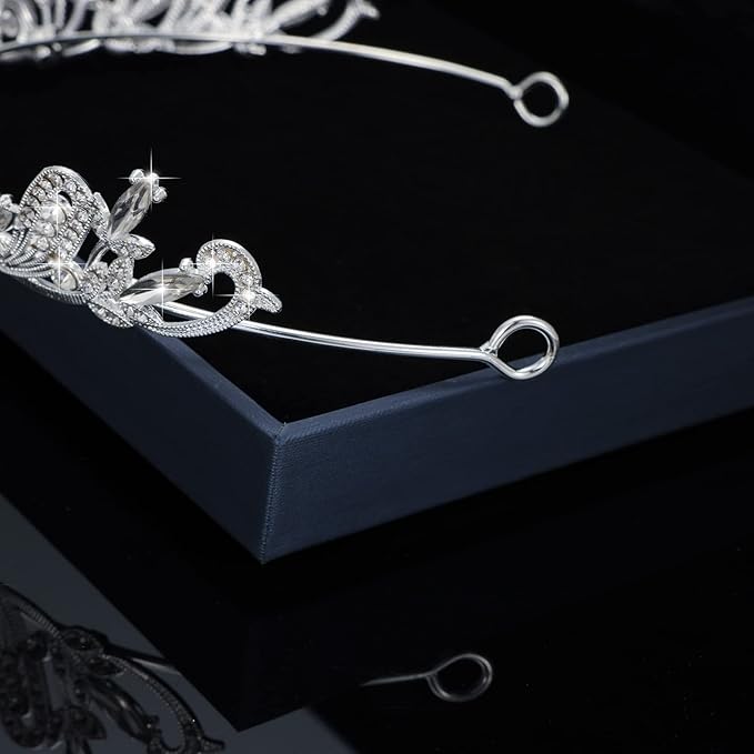 Kamirola Crystal Crowns and Tiaras Headband for Girl or Women Birthday Party Wedding Prom Bridal Christmas Valentine Mother's DayTR20 (Silver)