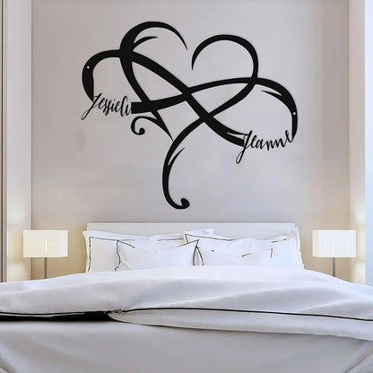 Metal Decorative Signage, Personalized Infinite Heart, 12/18/24 inches, Ideal for Home Decoration and Special Occasion Gift-Giving