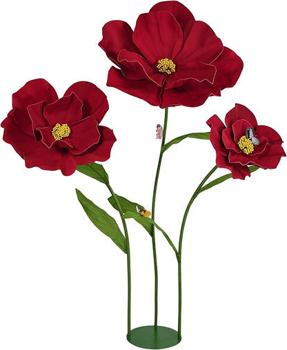 5.8 Ft Giant Artificial Flowers for Decoration,Large EVA Flower Decor,Wedding Arrangements, Birthday Party Banquet Background,Hotel,Office,Window Display(Wine)