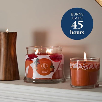PartyLite Woodland Pumpkin 3-Wick Jar Candle – Autumn Spice & Cinnamon Scent, 25-45 Hours Burn Time, Clean-Burning, Harvest-Inspired Fragrance