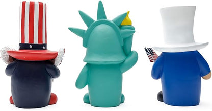 Madanar Independence Day Resin Gnomes 3-Piece Set for Tiered Tray Shelf Decorations - Sparklers, Statue of Liberty, USA Flag (Independence Day)