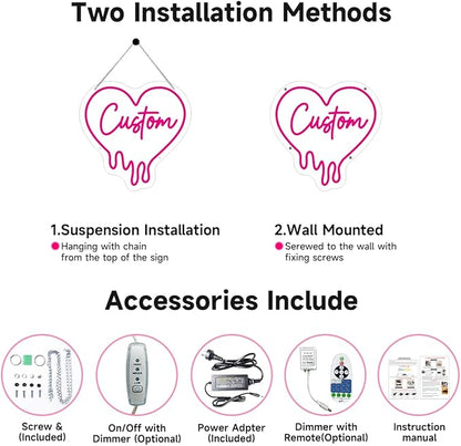 HDJSIGN Custom Neon Sign for Wall Decor Personalized Led Neon Light Signs Customizable Wedding Lights Bedroom Home Game Room Aesthetic Decorations Preppy Room Decor