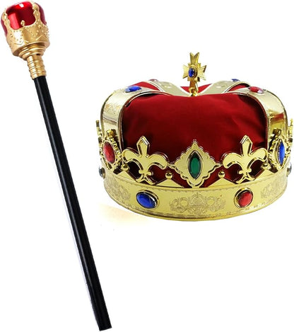 Tigerdoe Kings Crown and Scepter - King Costume Accessories - Royal Costumes - Dress Up