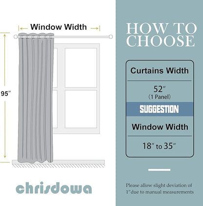 ChrisDowa Grommet Blackout Curtains for Bedroom - Thermal Insulated Room Darkening Curtains for Living Room (1 Panel Set, Navy Blue, 52W x 95L)