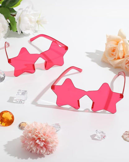 20 Pairs Rimless Star Sunglasses Bulk Transparent Candy Color Star Glasses for Women Men Party Favors