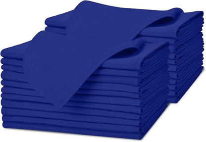 Royal Blue Cloth Napkins Bulk (Pack of 24) - 100% Polyester Dinner Linen Napkins Cloth Washable & Reusable - Durable with Hemmed Edges - Ideal for Parties and Weddings (17x17 Inches)