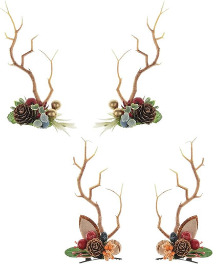 TOECWEGR Christmas Reindeer Antlers Headband Hair Clips Hair Hoop Girl Holiday Beauty Headdress