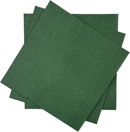 Christmas Green Cocktail Napkins 5 * 5inch disposable Beverage Napkin paper for Cocktail, Wedding, Dinner，Birthday Party Dessert Wine Paper Napkins（ 120 Count）