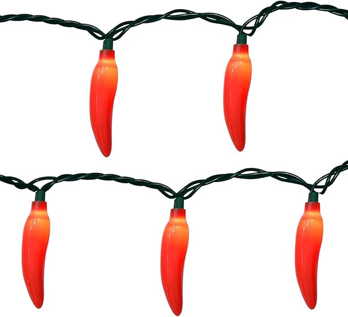Christmas Chili Pepper Lights Red, 13.6FT Chili Lights with 35 Hot Red Chili Pepper Bulbs for Outdoor Indoor Kitchen Garden Patio Christmas Mexican Party Decor