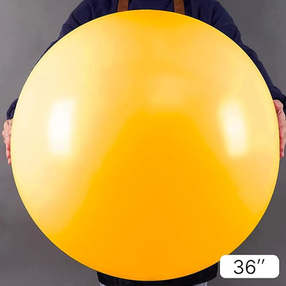 PartyWoo Mustard Yellow Balloons 4pcs 36 Inch Yellow Fall Balloons for Birthday Graduation Gender Reveal Engagement Baby Shower Bee Summer Sunflower Little Cutie Lemon Party Decorations Yellow-Y10