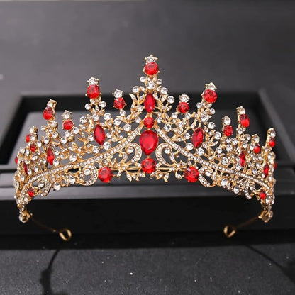 TOBATOBA Red Tiaras and Crowns for Women, Queen of Heart Crown, Crystal Wedding Tiara for Women Royal Queen Crown, Princess Tiara for Bride Headpieces for Birthday Pageant Halloween Costume Cosplay