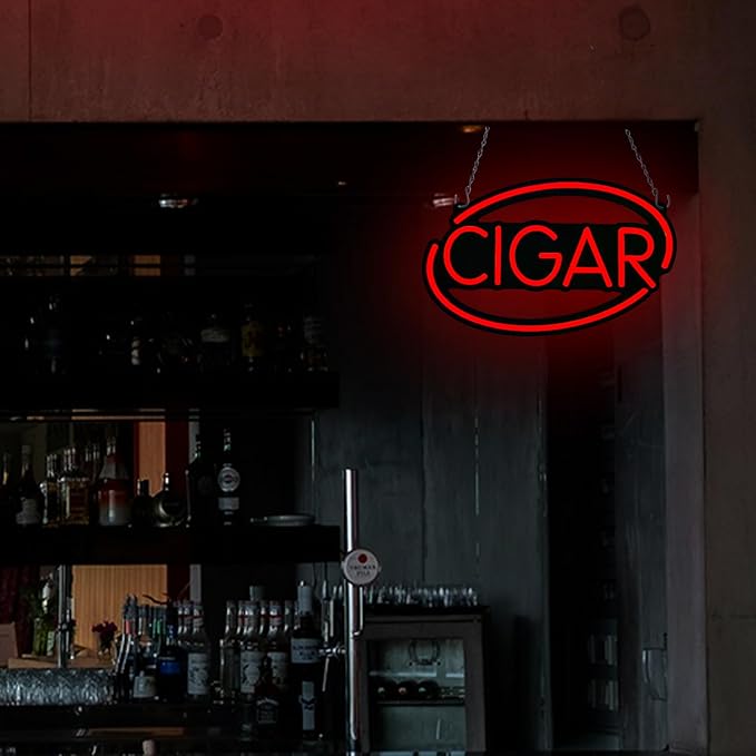 CIGAR-LED Neon Sign for Business,17x10 inch Smoke Shop CIGARS Sign RGB Bright Led for Window Wall Door VapeSmoke Store