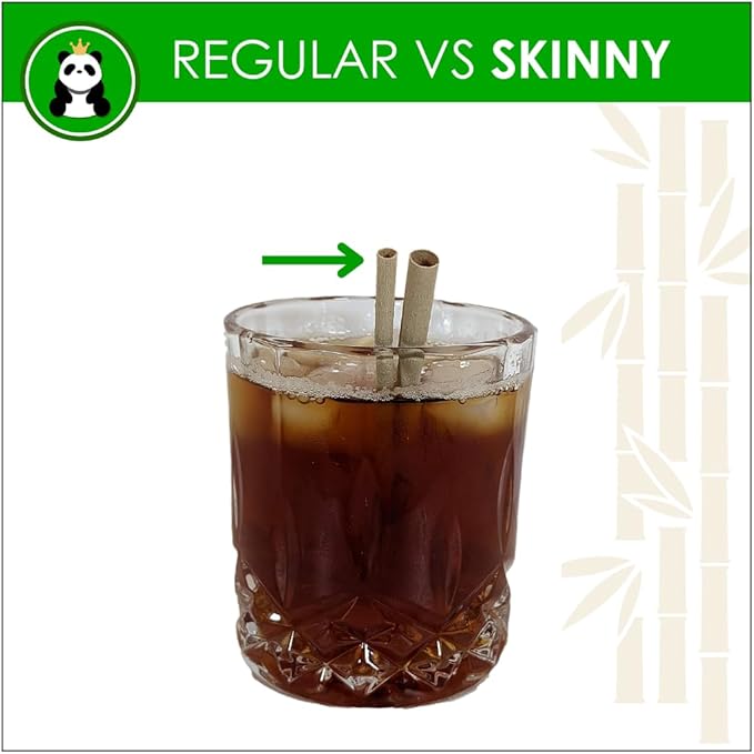 PandaBoard Compostable Bamboo Cocktail Straws - 4mm, Unwrapped, 500 Count Bag