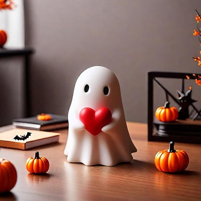 Halloween Ghost Figurine - Spooky Resin Ghost Statue, Cute Finger Ghost Ornaments, Perfect for Indoor & Porch Decor (B)