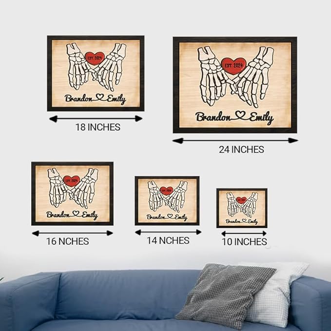 Personalized Forever My Boo Wooden Sign, Wedding Halloween Decorations, Couple Hand Skeleton Wooden Frame, Gothic Decor, Boo Sign, Custom Names For Couples Ghost Wood Sign, Birthday Gift for Boyfriend Girlfriend 3