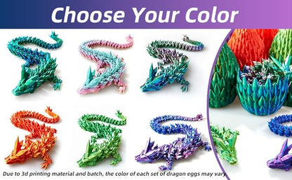 15inch 3D Printed Dragon Eggs Fidget Toys,Mystery Crystal Dragon Egg for Easter Basket Stuffers, Easter Toys & Decor – Unique Easter Basket Essentials for Kids & Collectors