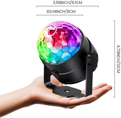 Disco Ball DJ Party Lights Sound Activated with Remote Control Strobe Lamp 7 Modes Stage Light for Home Room Dance Parties Karaoke Halloween Christmas Birthday Decorations