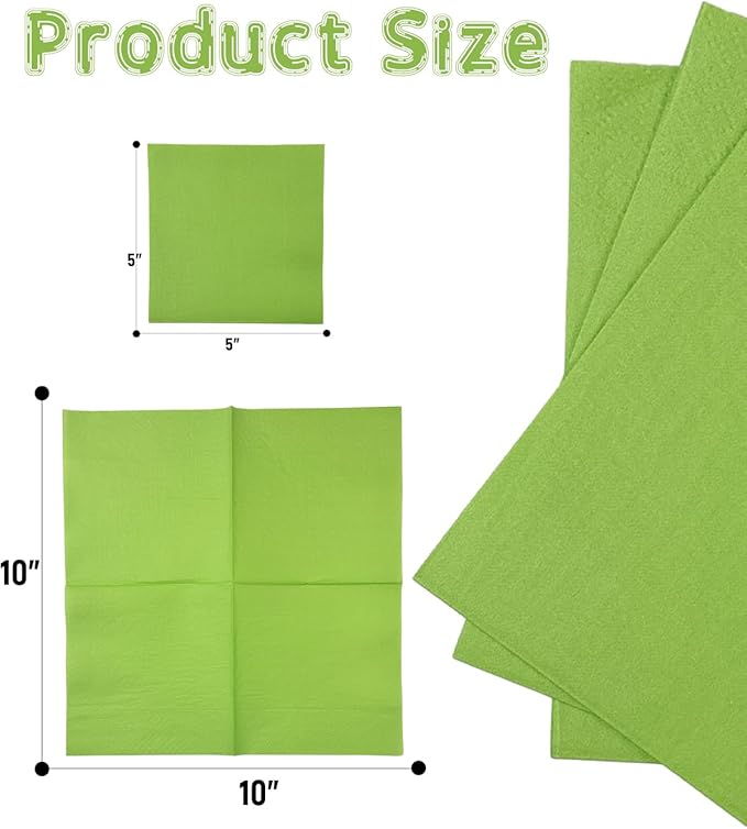Avocado Green Cocktail Napkins 5 * 5inch disposable Beverage Napkin paper for Cocktail, Wedding, Dinner，Birthday Party Dessert Wine Paper Napkins（ 120 Count）