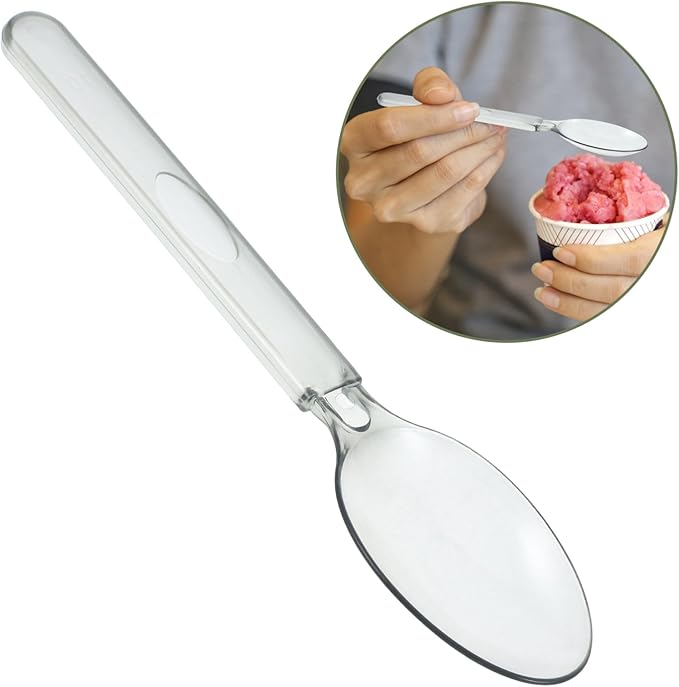 100pcs Disposable Party Spoons Individually Wrapped Plastic Dessert Ice Cream Cake Spoons for Home Restaurant Events Portable Lightweight and Safe