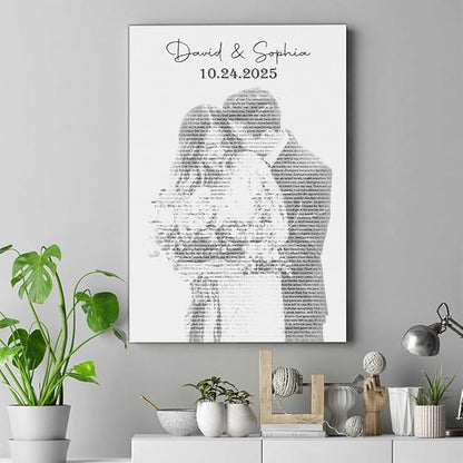 GABITA Personalized Wall Art for Couples, Anniversary Canvas for Couple Parent Grandparent, Our First Dance Canvas Poster, Vinyl Record Wedding Song Lyrics for Anniversary Keepsake 5