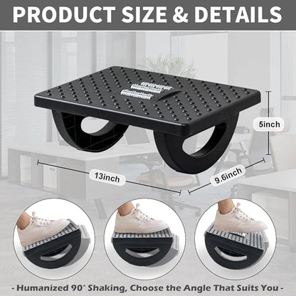 Foot Rest for Under Desk at Work - Ergonomic Foot Stools for Under Office Desk - Rocking Footrest with Roller Massager - Leg Rest for Chair, Computer Gaming -13" L x 9.6" W x 5" H