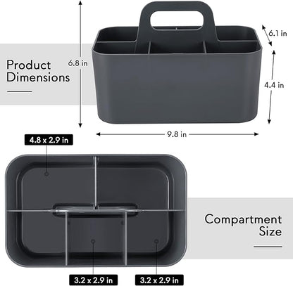 Tiawudi Multipurpose Caddy Organizer, Plastic Caddy with Handle, Stackable Desk Organizer for Stationery, Marker and Pencil, Office Supplies Organizer, Dorm Caddy
