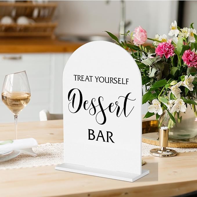Dessert Table Sign Dessert Bar Sign Wedding Table Signs for Engagement Bridal Shower Birthday Party Candy Bar Desk Decorations Clear Acrylic Decor