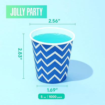 1000 Pack 5oz Paper Cups, Multicolor Paper Disposable Cups, Small Mouthwash Cups, Cold Beverage Drinking Cup for Party, Travel and Event (Strip)