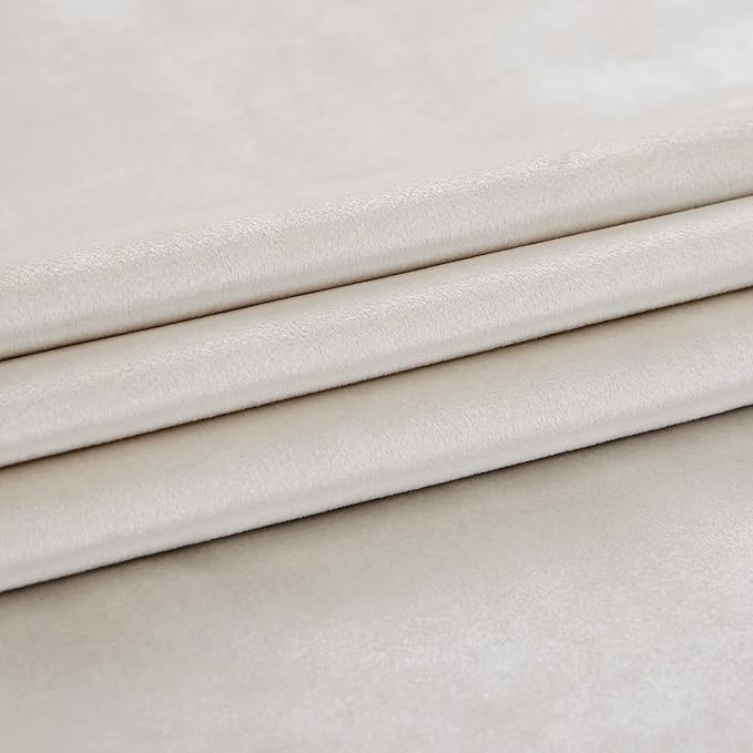 PRIMROSE Cream Ivory Curtains 90 inch for Living Room,2 Panels Drapes Blackout Rod Pocket Back Tab Window Treatment Room Darkening Thick Decorative Curtains for Bedroom