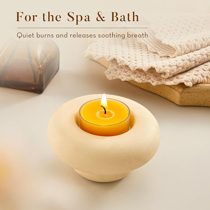 Unscented Beeswax Tea Lights Candles 30 Pack, 4 Hours Long Burning Handmade Yellow Tealight Candles, Clear Cup Smokeless Beeswax Candles for Wedding, Christmas Lights, Centerpiece & Home Decor